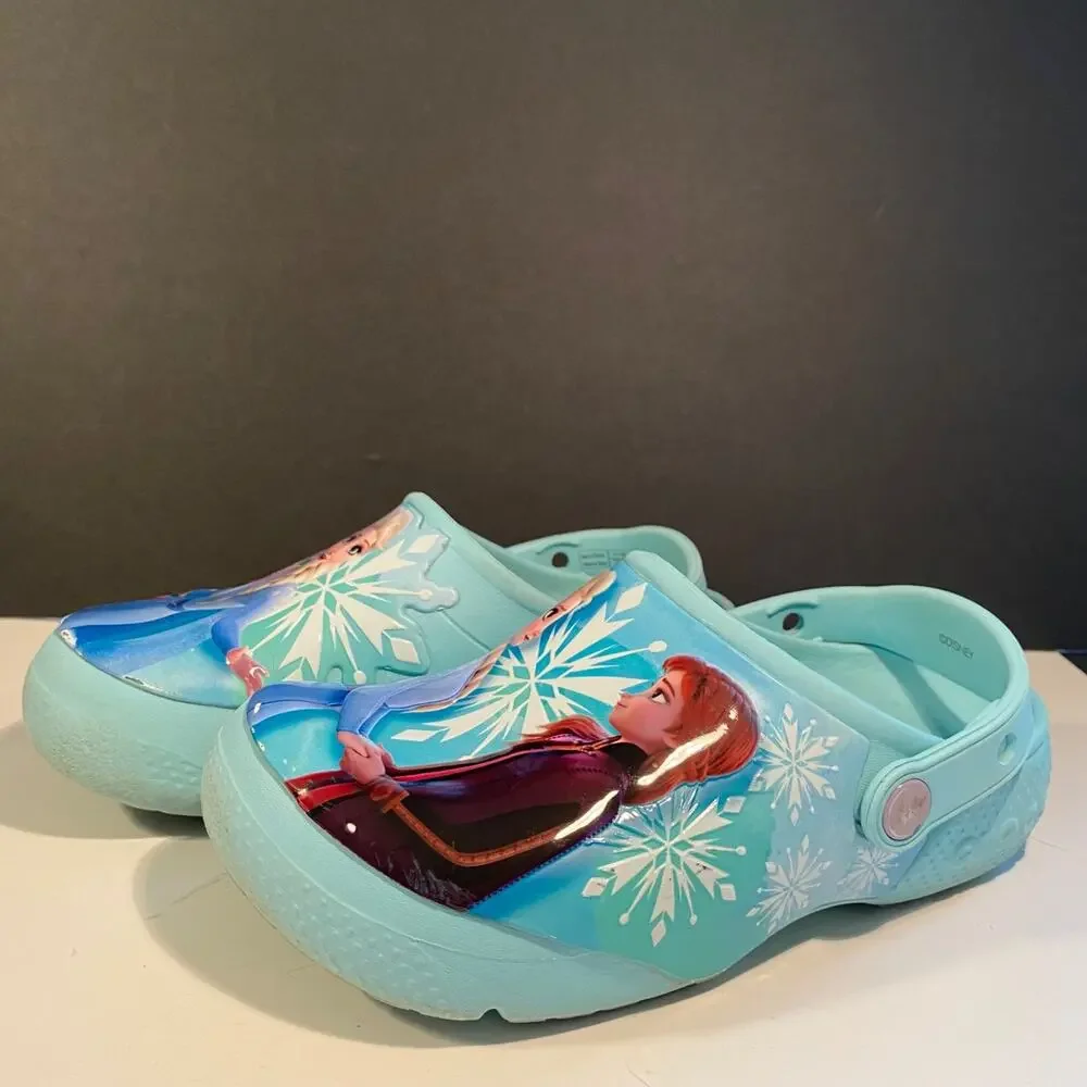 Crocs Frozen 2 Ice Blue 206804-ICBL kids shoes Size 1 Elsa Anna
